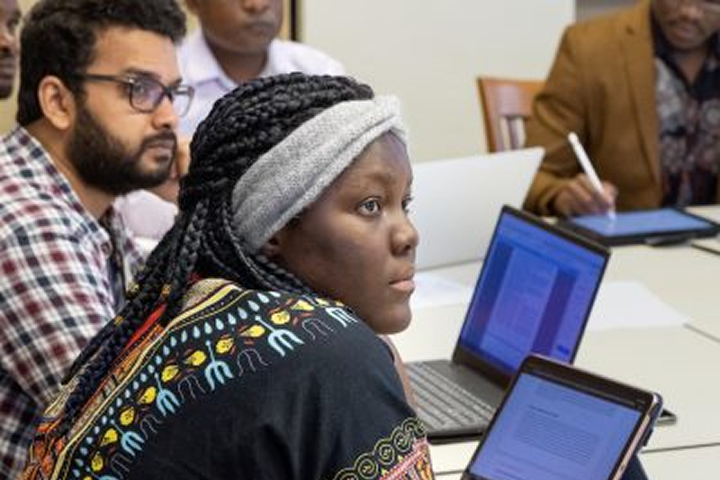 Student engaged in class